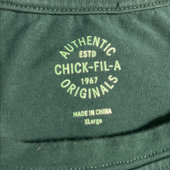 Chick-Fil-A Green Men’s Shirt with Pickle Print - Picture 2 of 6